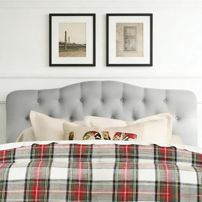 Tufted Upholstered Headboard, Solid Wood Head Board with Wood Legs, Adjustable Height Bed headboard from 37” to 51” Fabric Headboard in Modern Button by Winston Porter
