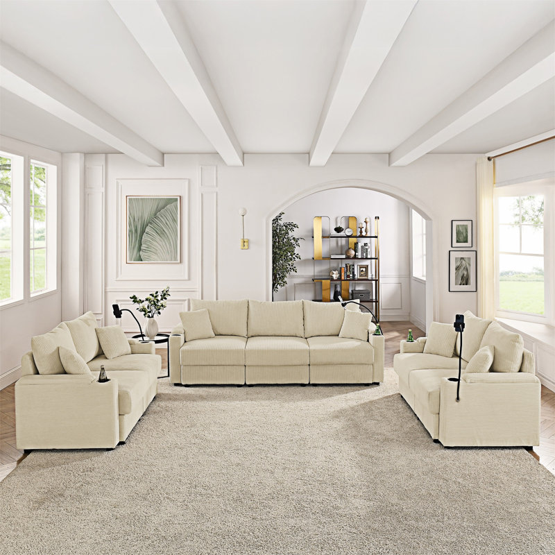 Upholstered Sofa Set