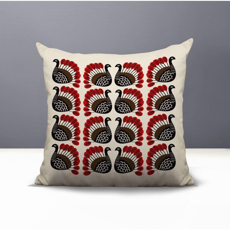 Oreiller carré réversible intérieur / extérieur Kunu, Carré 15 po, Rouge