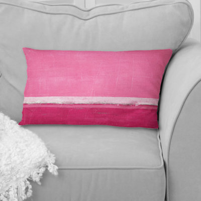 Pink Fuchia And White Colorfields II - Modern Printed Printed Pillow