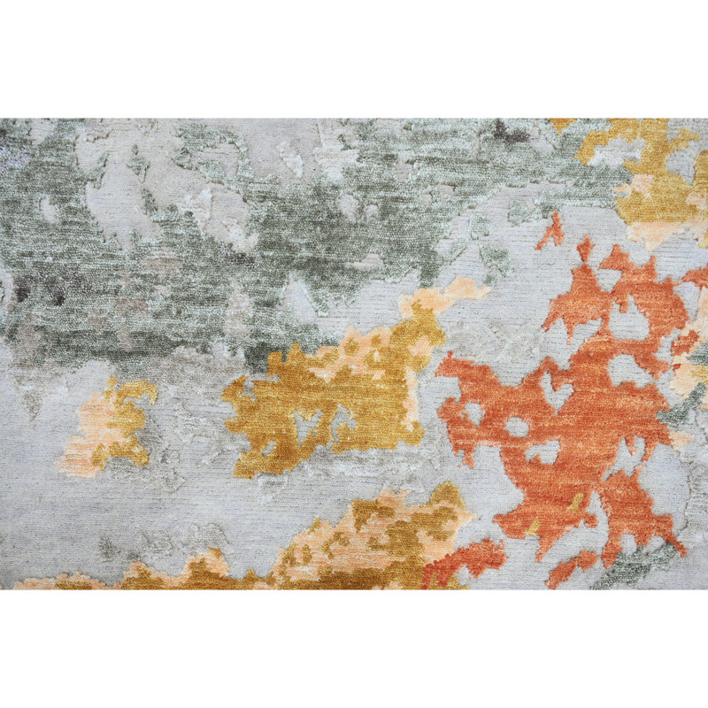 Tapis naturel et multicolore de haute qualité noué à la main, Rectangulaire 8 pi x 10 pi