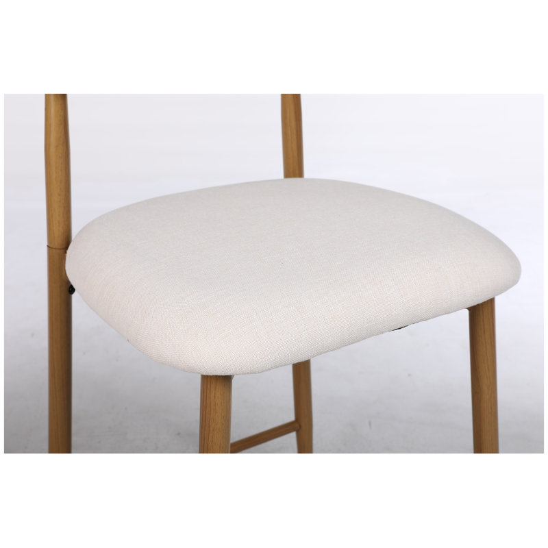 Counter Height Bar Stools Set of 2, Upholstered Modern Barstools with Metal Legs for Kitchen Island Dining Room, Beige Linen Kitchen Counter Stools