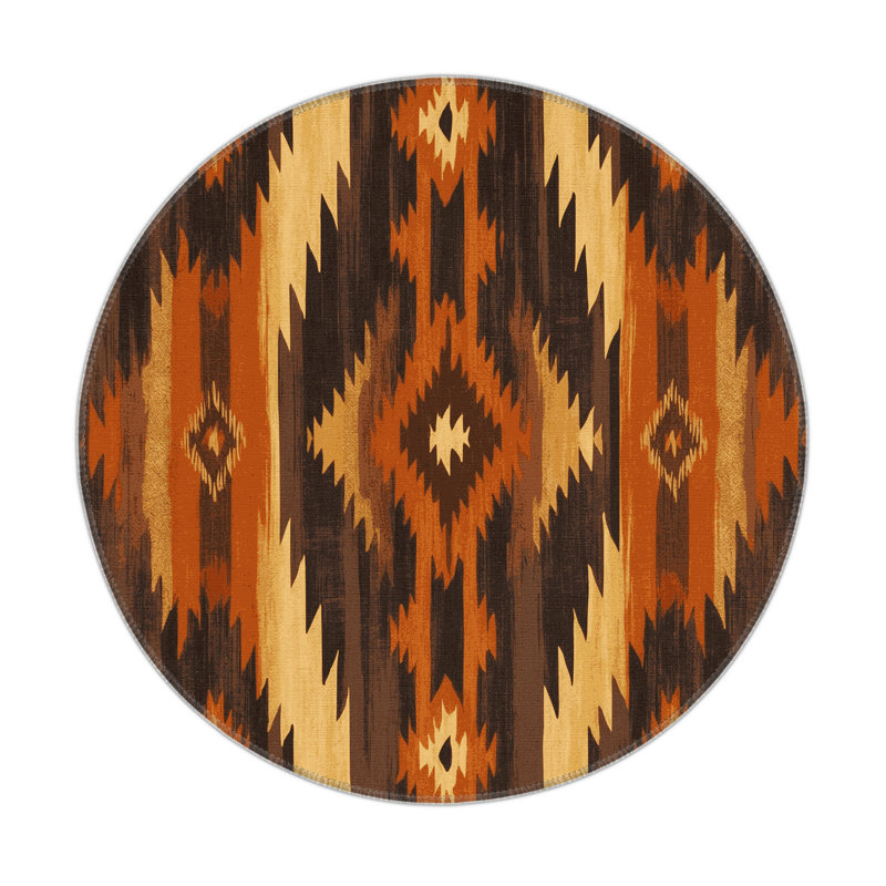 Path Of Ancestors Indoor And Outdoor Area Rug, Round 5'