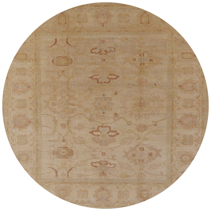 Tapis beige Ghugas, Rond 7 pi