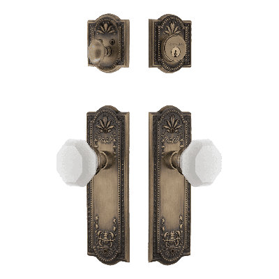 Nostalgic Warehouse Meadows Entry Set with White Waldorf Crystal Knob