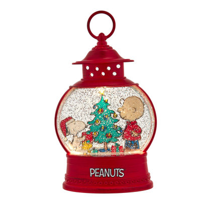 Kurt Adler Peanuts lanterne allumée à piles USB Snoopy et Charlie Brown