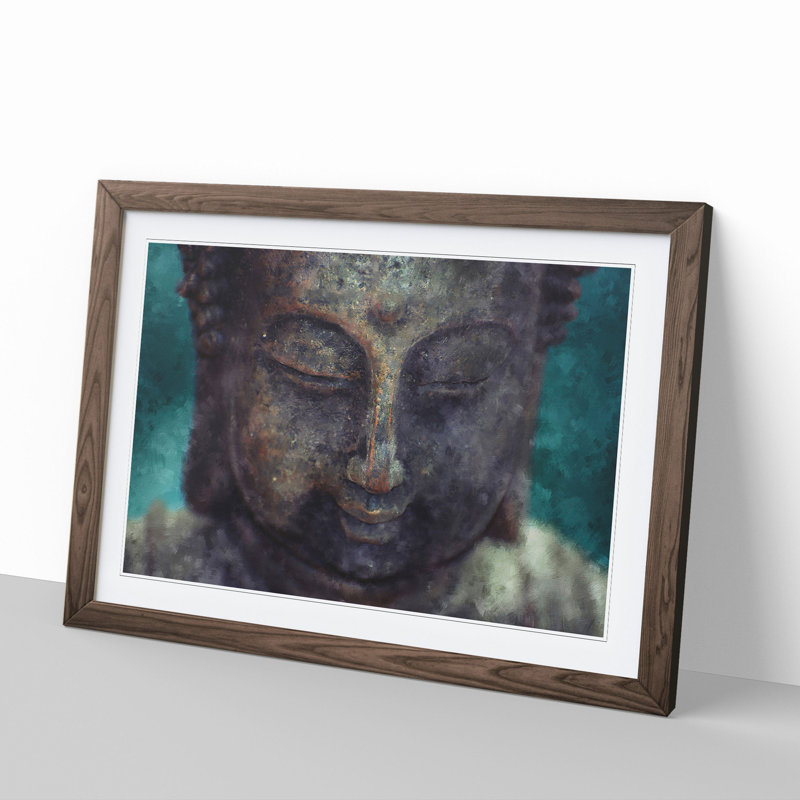 Buddha Statue Vol.10 - Picture Frame Painting, 27cm H x 36cm W x 2cm D, Walnut
