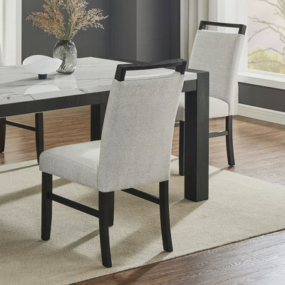 Ensemble de 2 chaises de salle à manger rembourrées contemporaines à dossier standard de hauteur standard