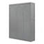 Grand lit escamotable mural avec tablettes, gris