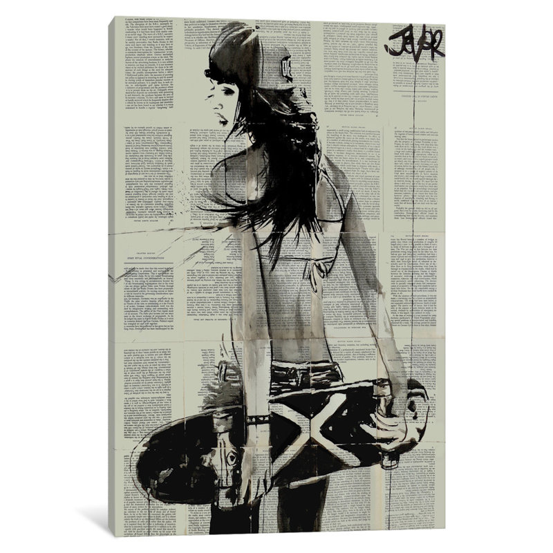 « sk8ter fille », impression sur toile tendue, H 18 po x l 12 po x P 1,5 po