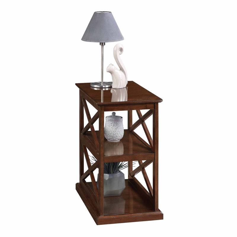 Table de bout avec rangement Arthella, Plateau espresso / structure espresso