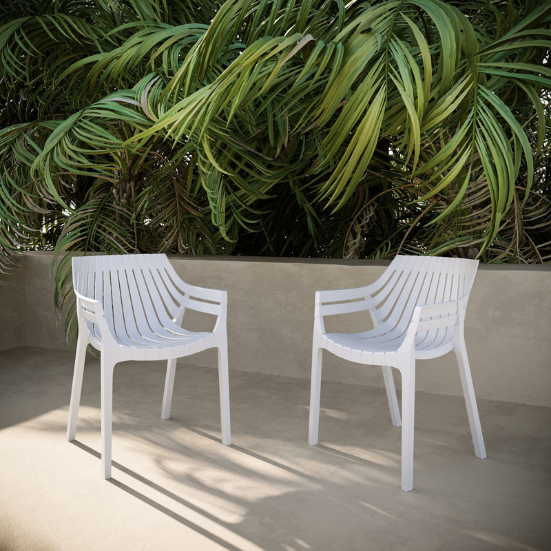 Chaise de patio empilable, Blanc