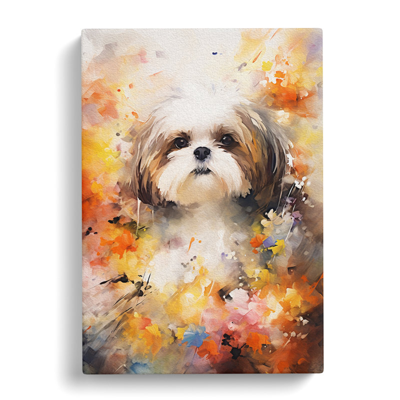 Shih Tzu Abstract - No Frame Print, 50cm H x 35cm W x 3cm D