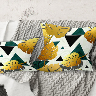 Coussin Golden Foliage V - Mid-Century Modern