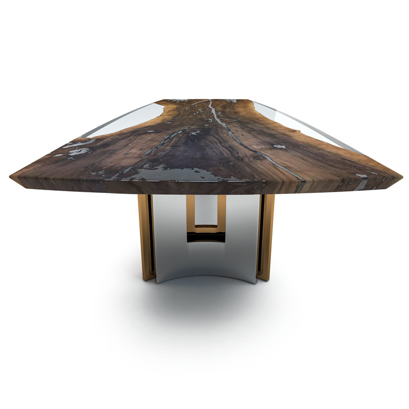 Meliades Walnut Wood Dining Table, 120" L x 48" W