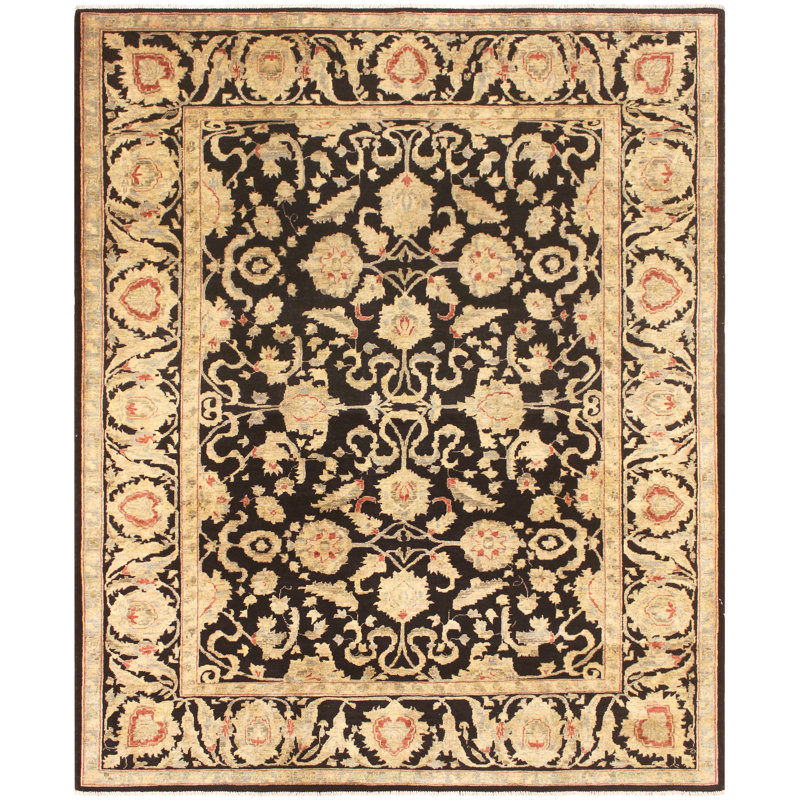 Tapis noir / brun 7 pi 7 po x 9 pi 7 po Kellyanna par Arshs Fine Rugs