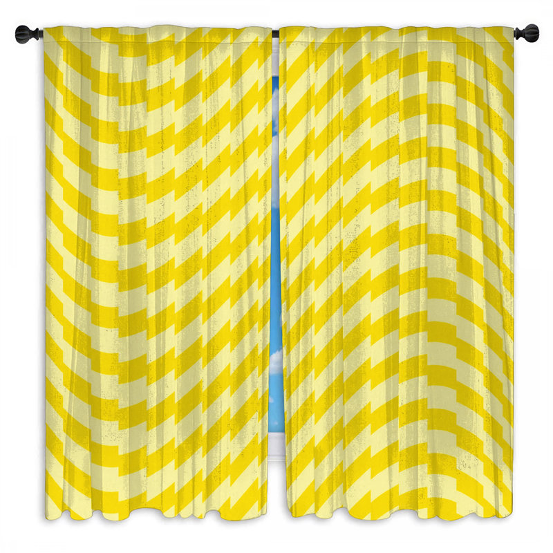 Rideau optique obscurcissant et obscurcissant optique jaune - 2 panneaux, 56in x 76in - 2 panels, Sheer