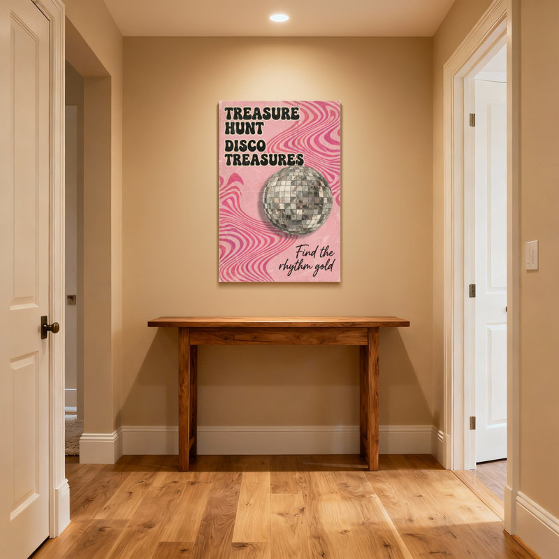 Thème disco avec tourbillons roses Fashion, H 20 po x l 30 po, Toile tendue, Ne s’applique pas