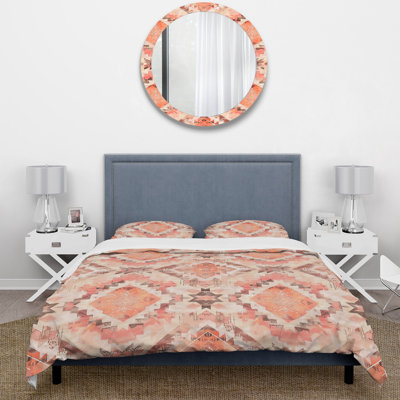 Ensemble de housse de couette Peach Boho Pastel Warm Pattern II - Boho