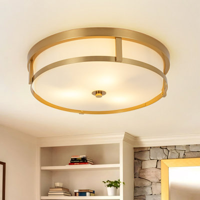 Plafonnier semi-encastré 3 lumières en verre