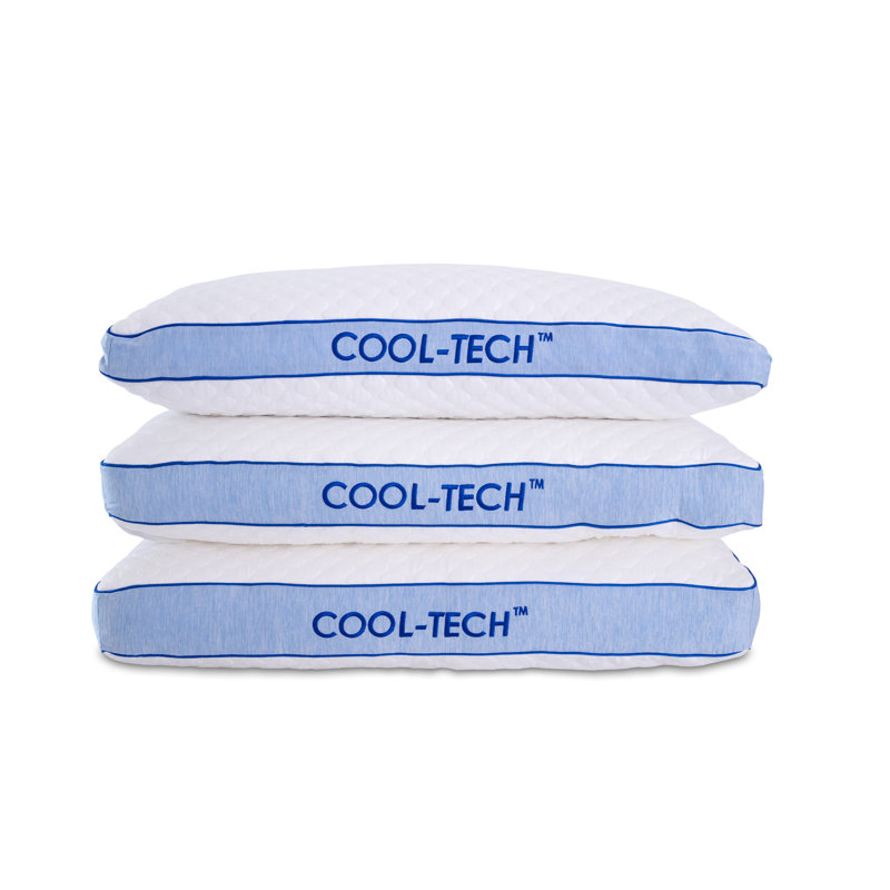 Healthy Sleep Cool-Tech White Pillows, King, Gray/White