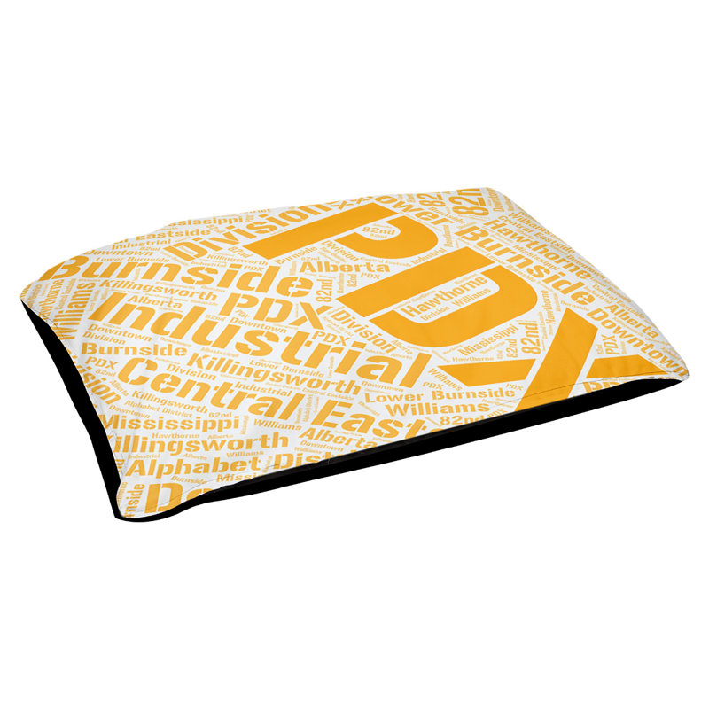 Coussin de chien « districts », Orange, Grand (l 40 po x P 30 po x H 14 po), Portland