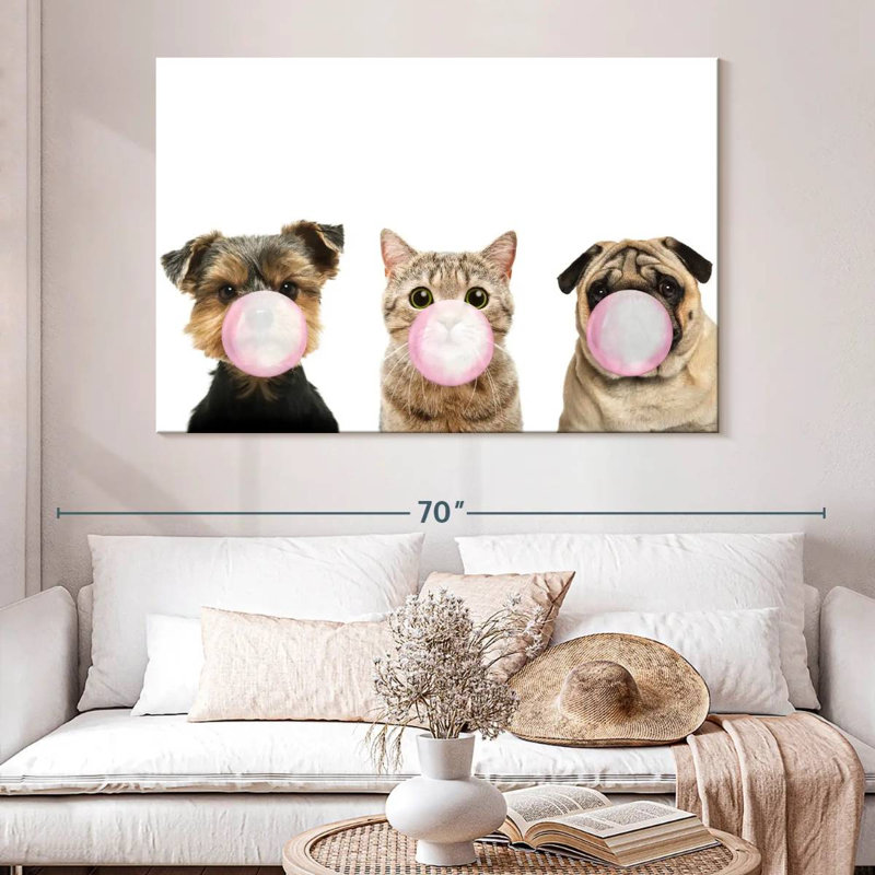 «Funny Animal», reproduction sur toile, H 34 po x l 51 po x P 1,25 po