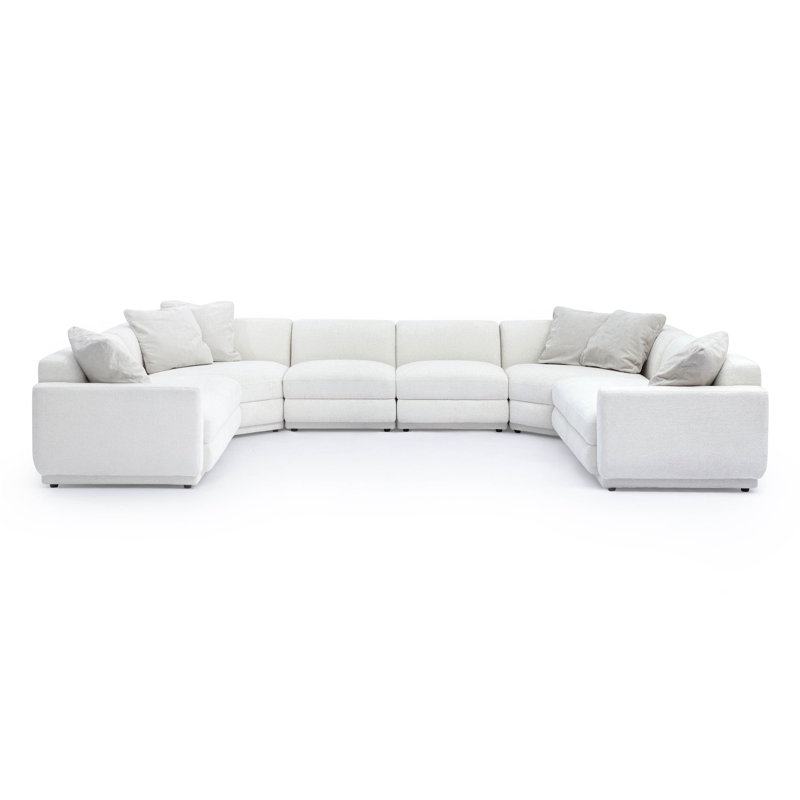 Frome Cream Chenille Modular Large U-Sectional