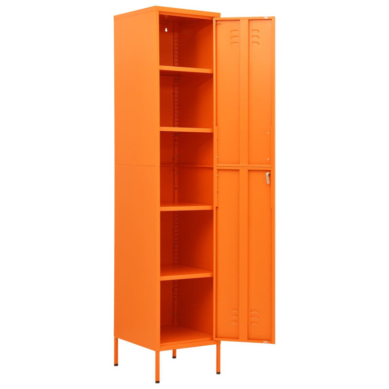 Armoire de rangement en métal pour armoire de bureau en acier, Orange