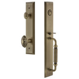 Fifth Avenue Handleset with Single Cylinder Deadbolt and Grande Victorian Door Knob and Rosette
