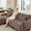 Canapé en forme de U en chenille avec 3 coussins de taille exquise, canapé modulaire surdimensionné à 3 places avec 2 repose-pieds mobiles, conception incurvée ergonomique, canapé modulaire facile à assembler pour le bureau du salon, poussière de rose