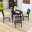 Ensemble de table de salle à manger extensible 5 pièces avec abattants et chaises rembourrées pour petits espaces-1155950697