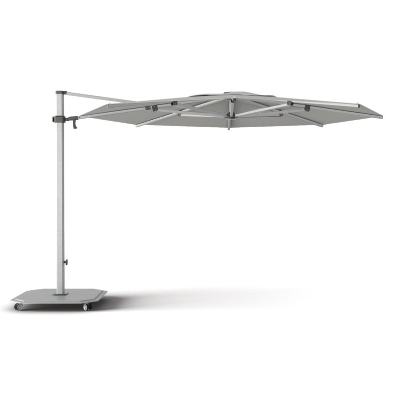 192'' W Sunbrella® Cantilever Umbrella, Natté Gray Chiné, Charcoal, Silver Anodized