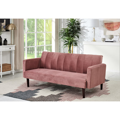 Daundry W72*D38.6*H24 72'' Velvet Convertible Sofa