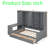 Multi-Functional Daybed with Desk, Shelves, Cabinets and Drawers, Space-Saving Bed Frame with Storage, Reversible Layout, Wood Frame for Bedroom, Apartment, Home Office-112651672-112651673