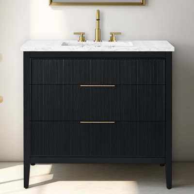 Bilroy 36'' Single Bathroom Vanity with Engineered Stone Top