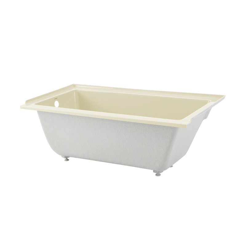 Voltaire 60" x 30" Alcove Bathtub, Left, Beige/White