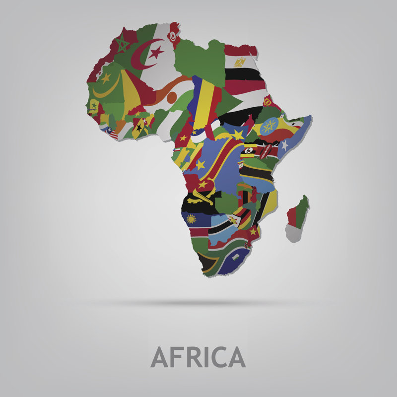 Continent Africa - Wrapped Canvas Print, 30cm H x 30cm W x 3.8 cm D