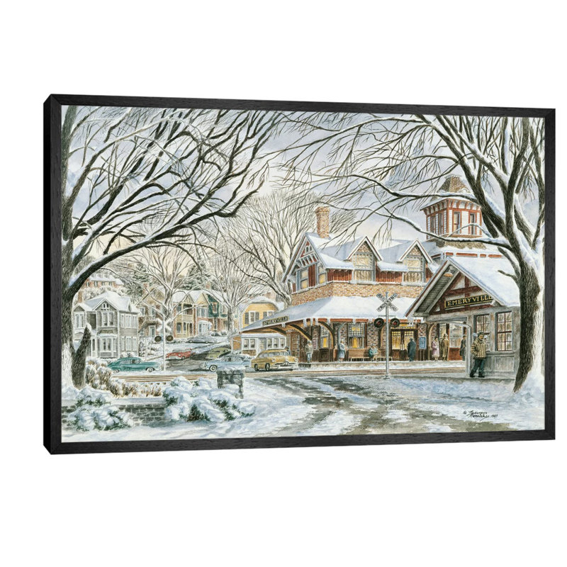 Waiting For The 4:15 by Stanton Manolakas - Print on Canvas, Black Framed, 101.6 cm H x 66.04 cm W