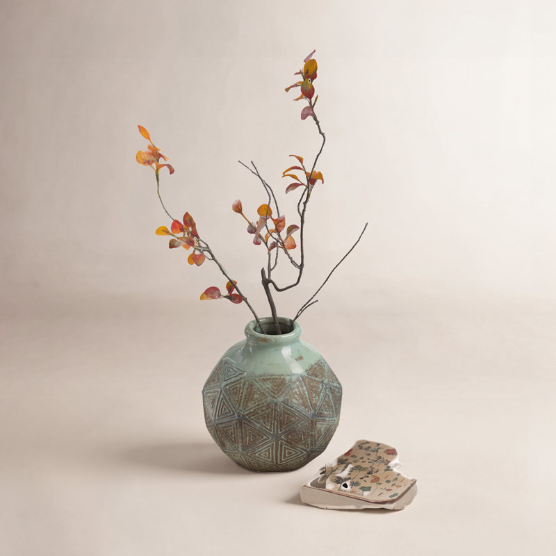 Tige de feuille de vigne artificielle, Été rouge, 3 tiges