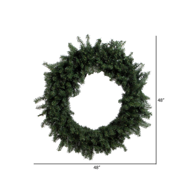 Artificial Canadian Pine Wreath Unlit, 48" H x 48" W x 3" D