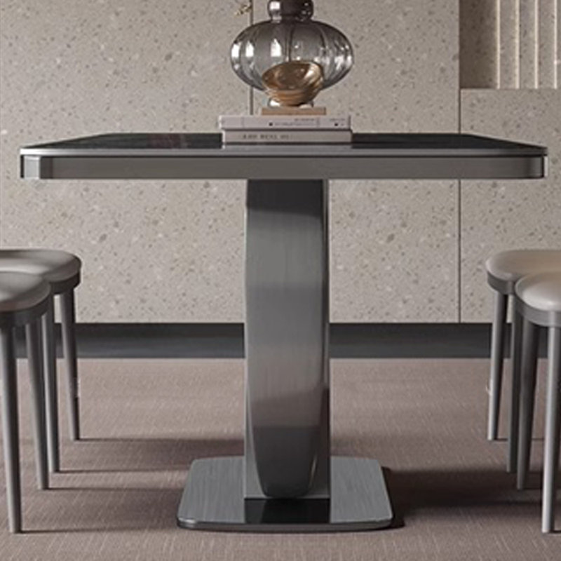 Table et chaise de luxe minimaliste et moderne, Noir, noir, noir, noir, H 29,5 po x L 70,8 po x l 35,4 po