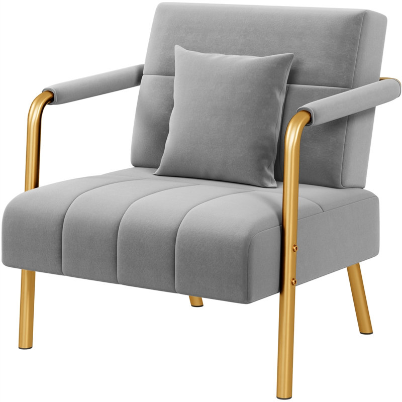 Color Upholstered Armchair, Light Grey