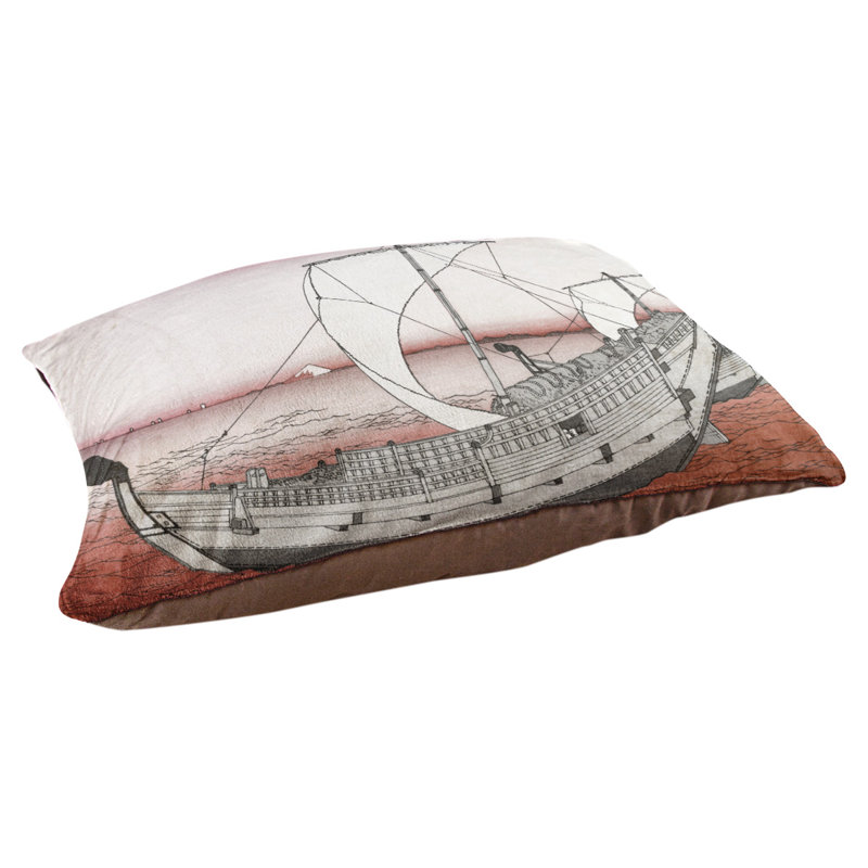Coussin pour chien kazusa sea route Burkart, Moyen (l 42,5 po x P 32,5 po x H 4 po), Gris / Brun