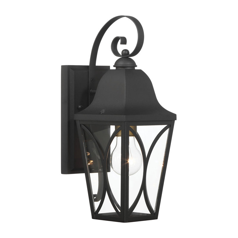 Minka Lavery Cardigan - 1 Light Outdoor Wall Mount In Sand Coal Black & Olden Brass Finish