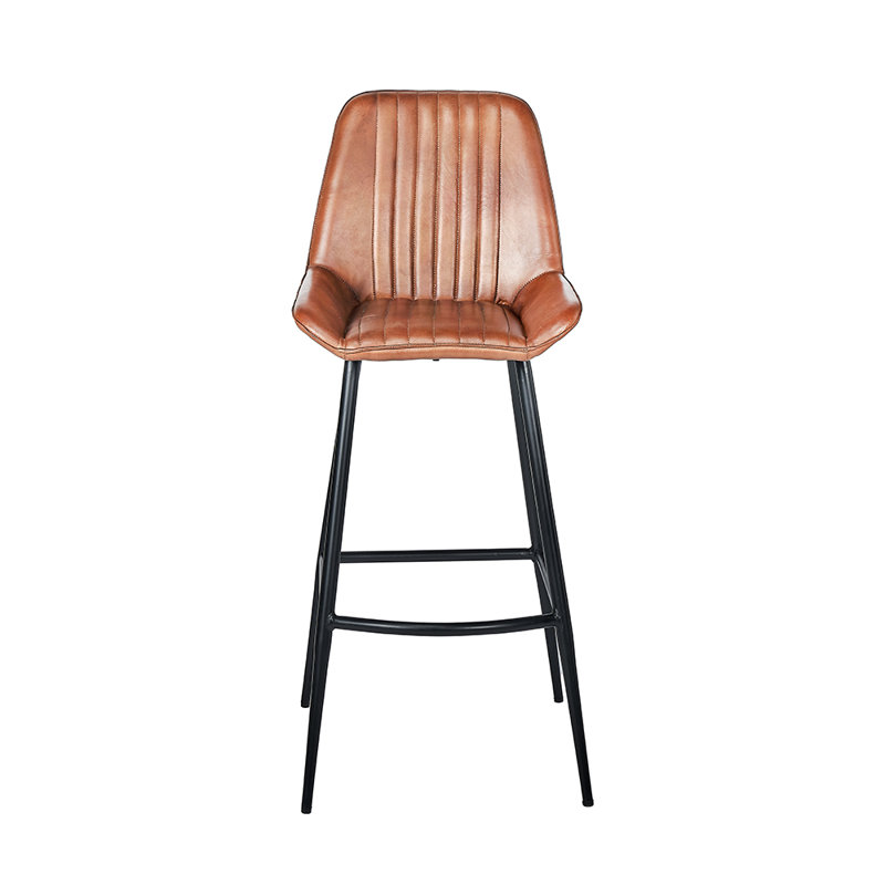 Theressa Upholstered Counter Stool with Metal Frame, Orange