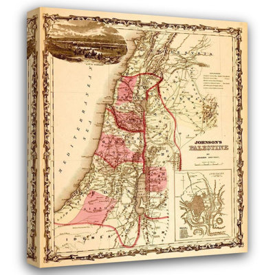 Williston Forge Vintage Maps Gallery Wrapped Canvas Art Titled: Palestine 1862