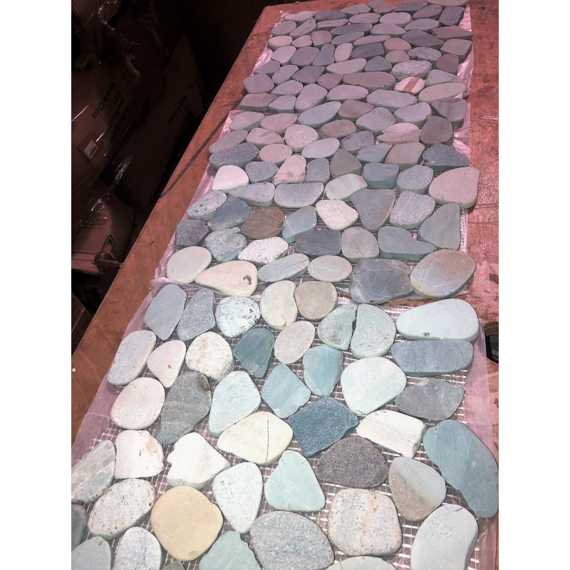 Green Flat Pebble Mosaic 12" x 12"