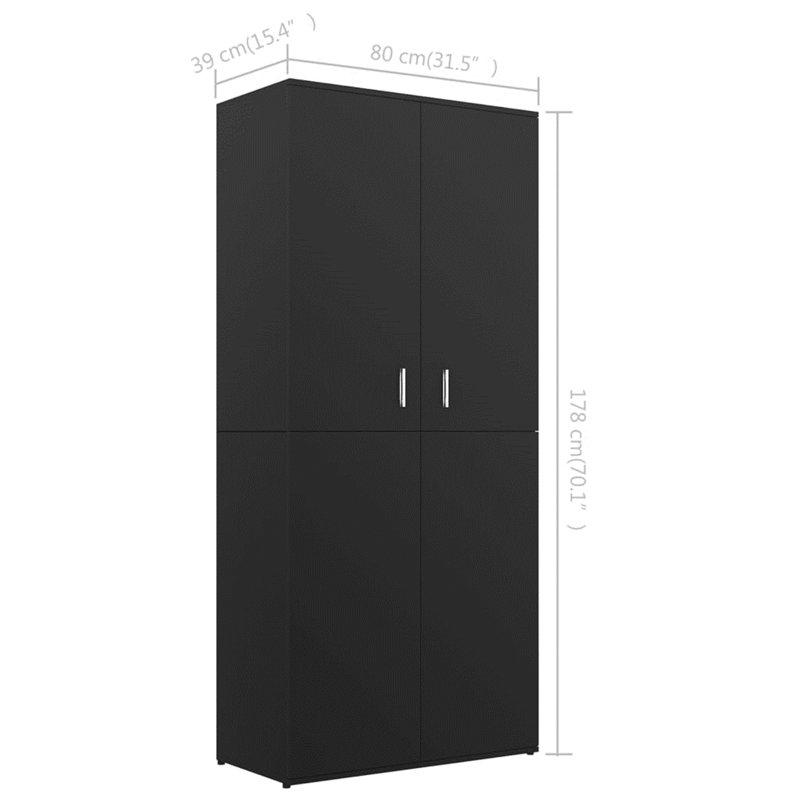 Rovner 24 Pair Shoe Storage Cabinet, Black