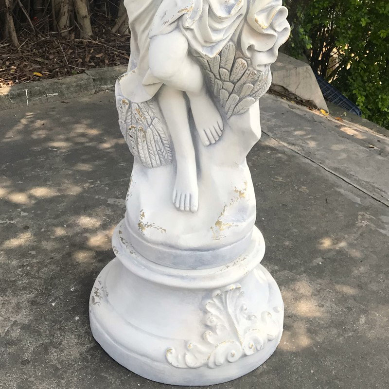 63 po  Grande statue d'ange gris antique Farrah